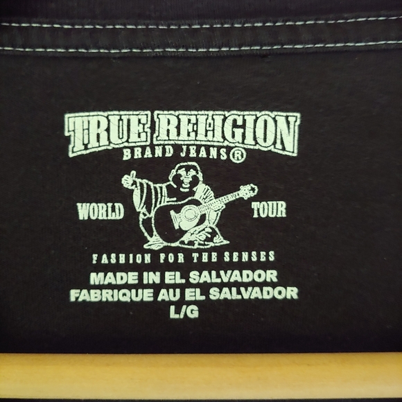 True Religion T Shirt Short Sleeve Size Large Black - Picture 9 of 10